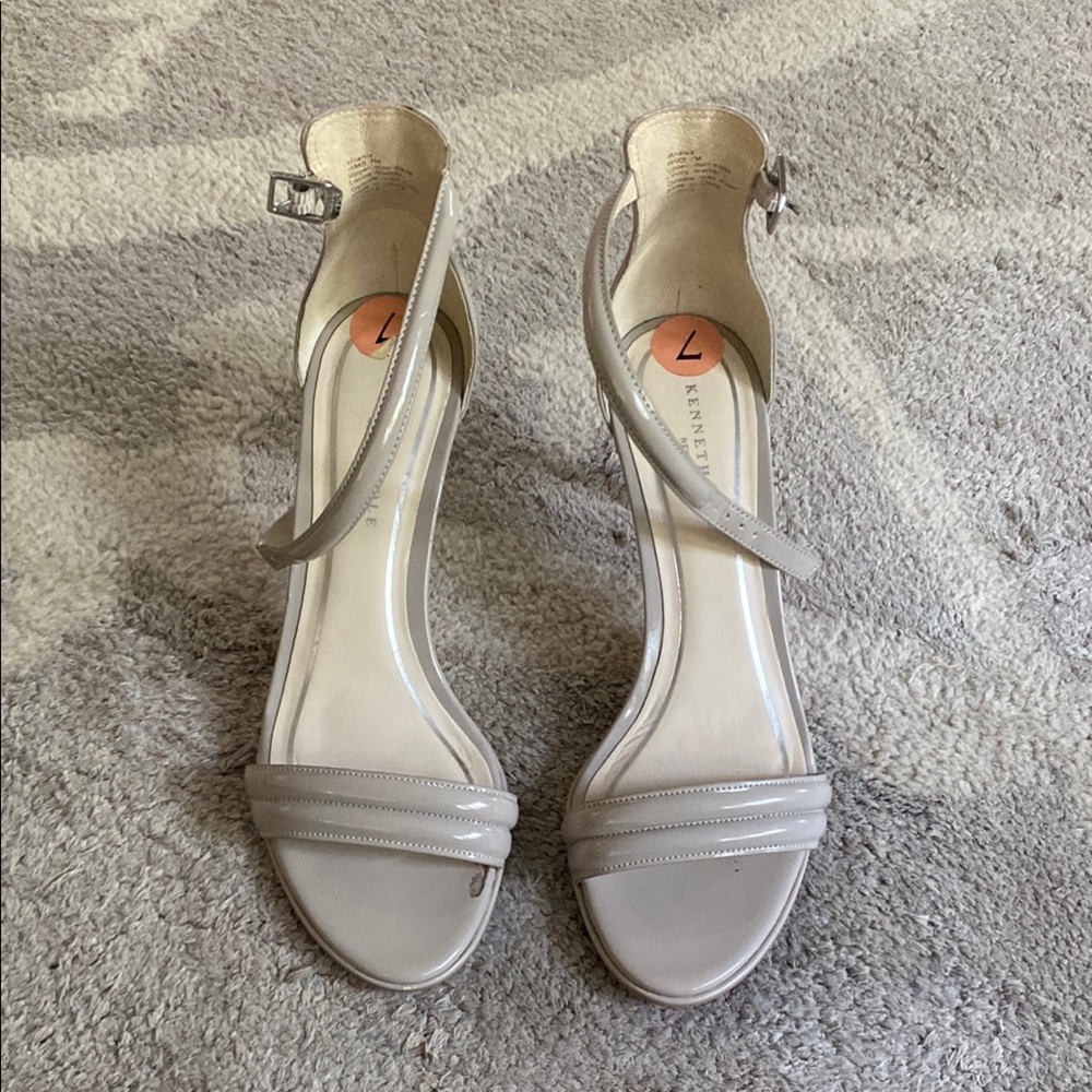 Kenneth Cole Cream Heels with Ankle Strap